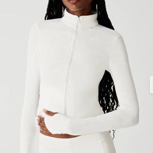 Frankies Bikinis Renee Shine Jacquard Jacket in Moon Flower